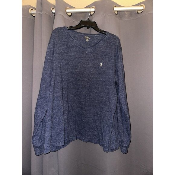 Ralph Lauren Other - Polo Ralph Lauren V Neck T-Shirt Long Sleeve Men's Size Xl Navy Blue